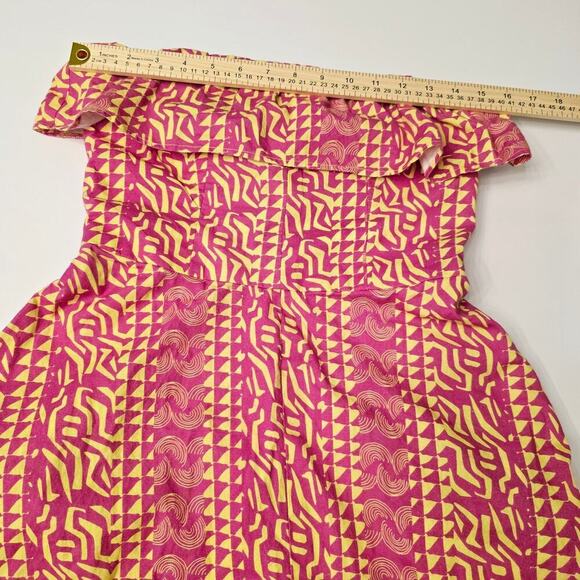 Anthropologie Kahindo Tanzania Maxi Dress Ruffle Strapless Cotton w/ Pockets - Picture 6 of 12